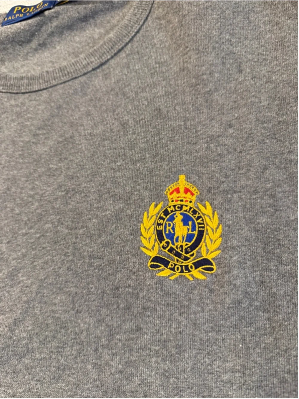 Polo Ralph Lauren men's gray graphic embroidered crest heavy weight T-shirt XL